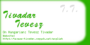 tivadar tevesz business card